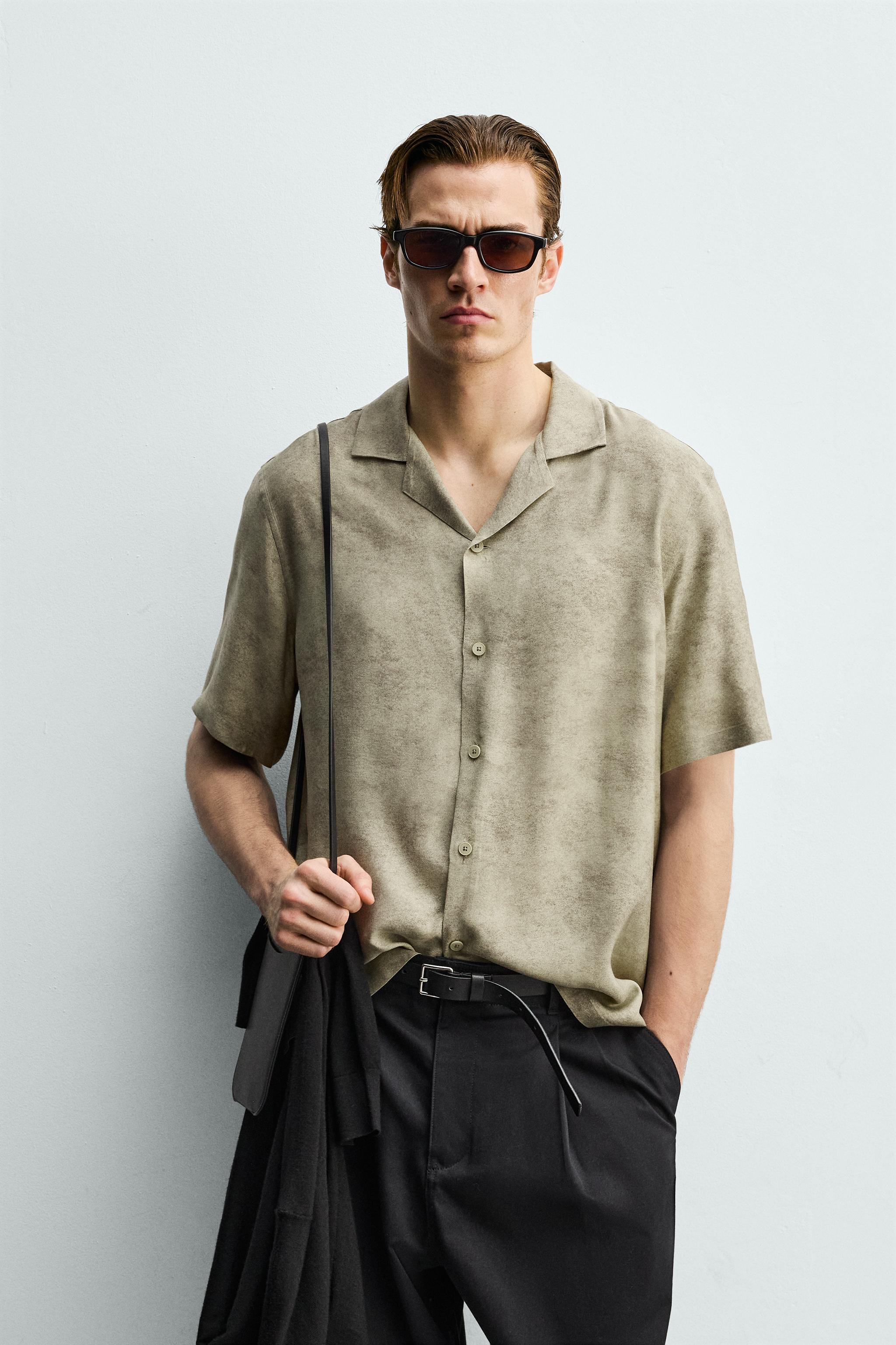 RELAXED FIT SATIN EFFECT SHIRT